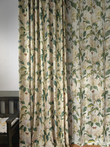 Tenda beige con motivo floreale