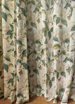Tenda beige con motivo floreale