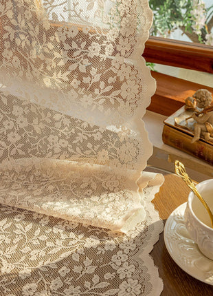Soggiorno bianco vintage trasparente ricamato di lusso