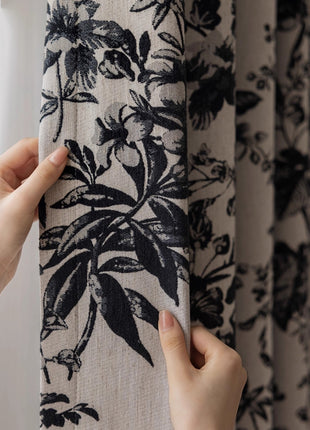 152 Tende ROSIER, oscuranti al 70%, fiori rococò, trama stampa velluto € 78,50