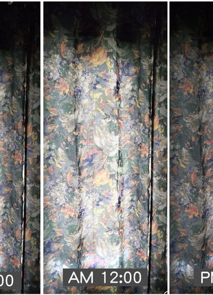 Tenda floreale vintage con volant in misto cotone