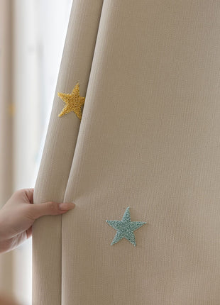Tenda Bianca per la Cameretta dei Bambini con Motivi a Stelle