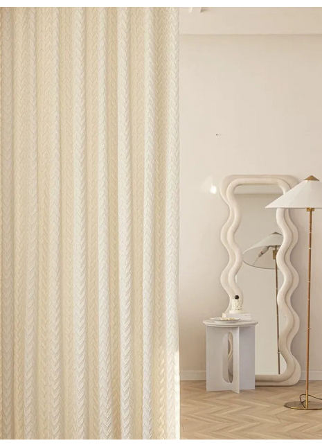 Tenda geometrica beige spessa