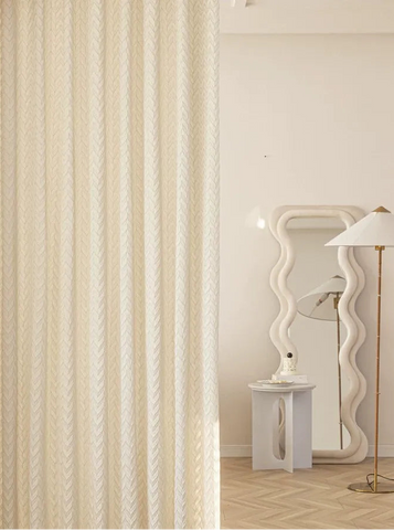 Tenda geometrica beige spessa
