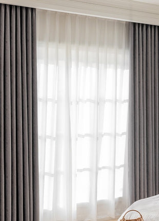 Tenda moderna jacquard naturale grigio a spina di pesce