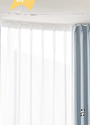 Tenda per bambini panda ricamata a scacchiera grigia
