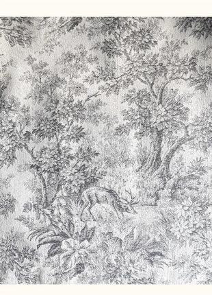 Tenda trasparente moderna Toile de Jouy grigia
