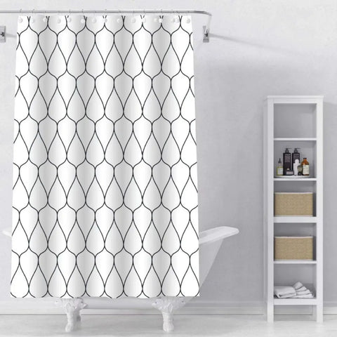 Tenda da doccia con motivo geometrico (L180 cm x H200 cm)