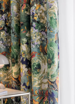 Tenda floreale vintage con volant in misto cotone