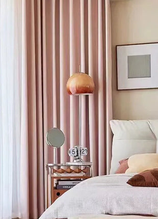 Tenda jacquard in ciniglia rosa per soggiorno