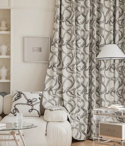 Tenda oscurante strutturata in stile vintage per soggiorno