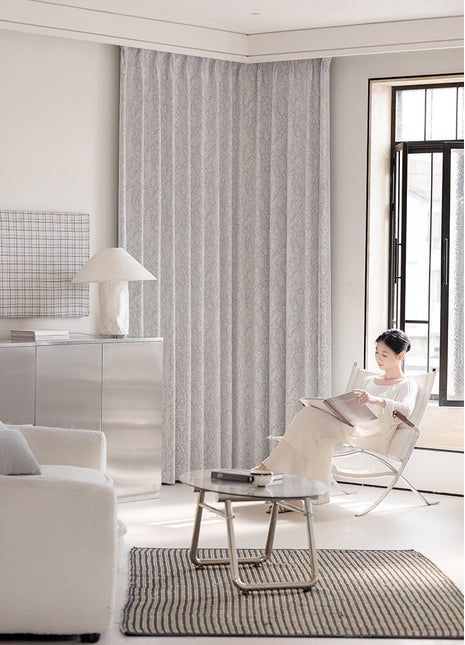 Tenda isolante jacquard in ciniglia per soggiorno
