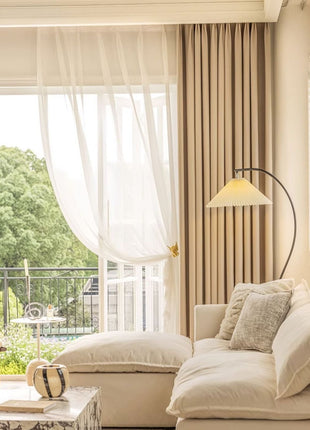 Elegante tenda in lino beige
