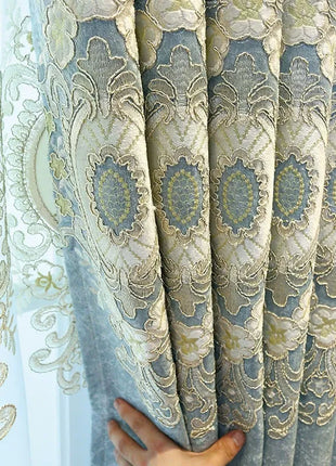 Tenda ricamata blu reale