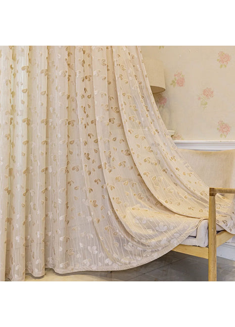 Tenda con motivo a foglie rosa