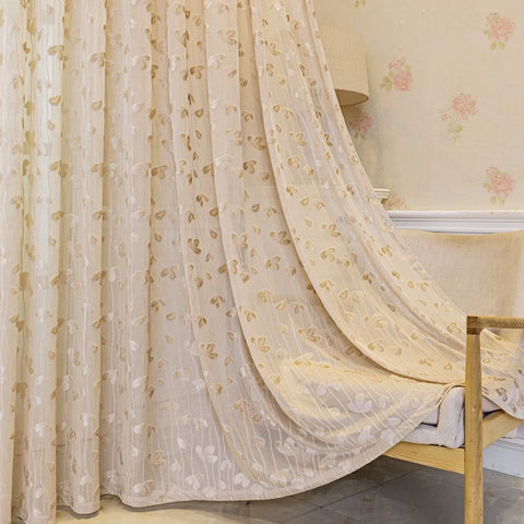 Tenda con motivo a foglie rosa
