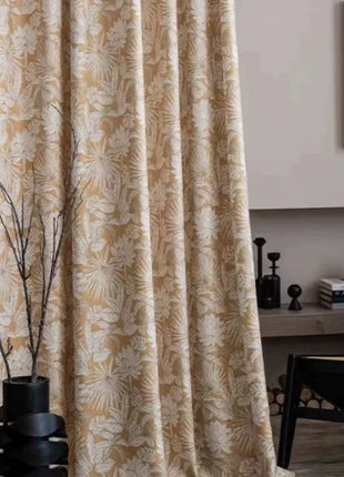 Tenda tropicale gialla con motivo a foglie di ciniglia
