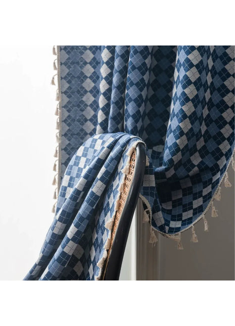 Tenda bicolore in cotone lino effetto melange