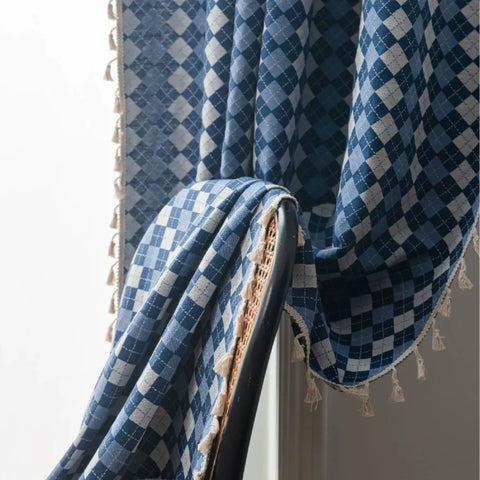 Tenda bicolore in cotone lino effetto melange