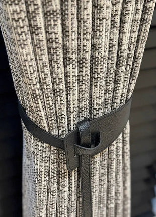 Moderna tenda oscurante in ciniglia beige effetto tweed