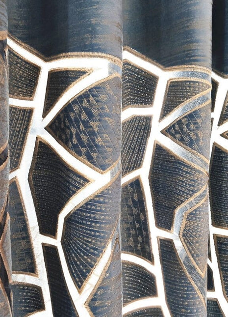 Double rideaux motif geometrique
