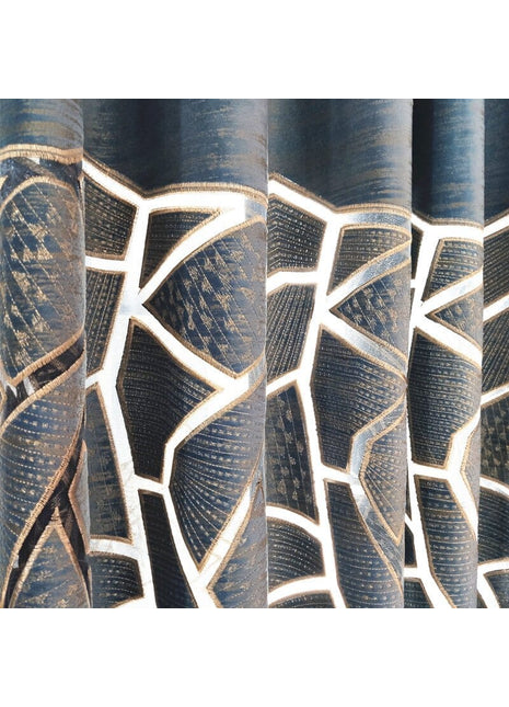Double rideaux motif geometrique