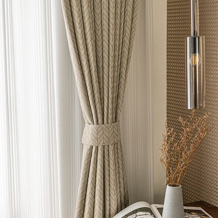 Rideau Beige Epais Geometrique