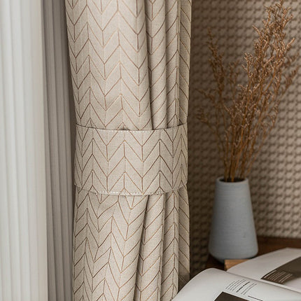 Rideau Beige Epais Geometrique