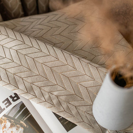 Rideau Beige Epais Geometrique