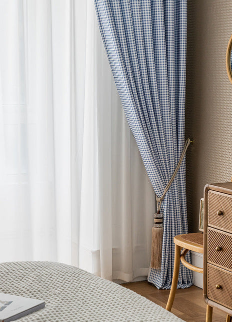 Rideau Bleu Blanc a Carreaux