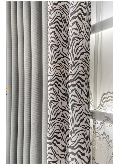 Rideau Gris Motif Zebre
