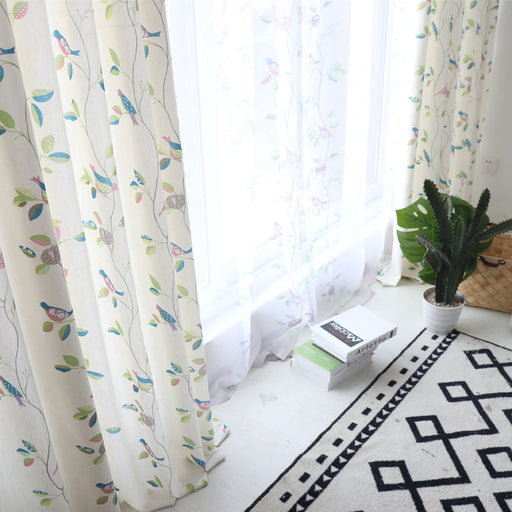 Rideau Occultant Blanc Motif