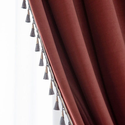 Rideau Salon Rouge et Gris