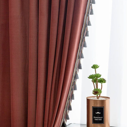 Rideau Salon Rouge et Gris
