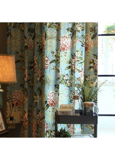 Rideau Vert Vintage Fleuri