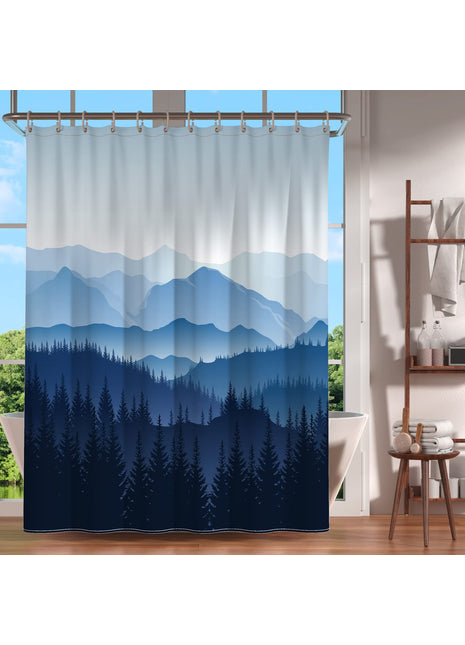 Rideau de Douche Motif Montagne (L180cm x H200cm)
