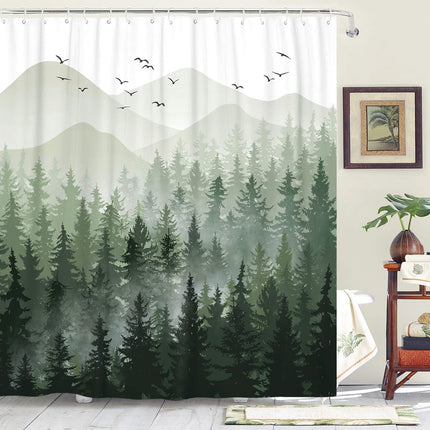 Rideau de Douche Motif Montagne (L180cm x H200cm)