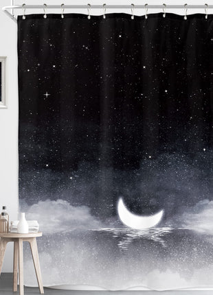 Rideau de Douche Noir et Blanc (L180cm x H200cm)