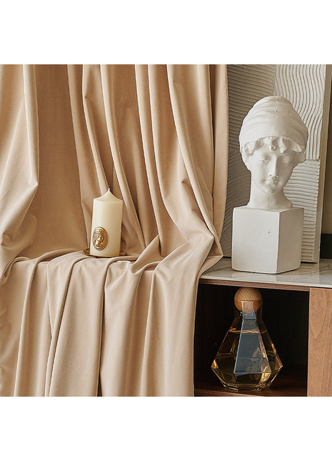 Rideau en Velours Beige