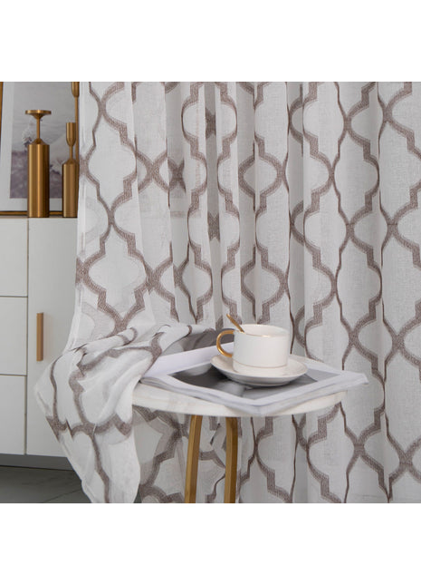 Voilage Blanc Motifs Moderne