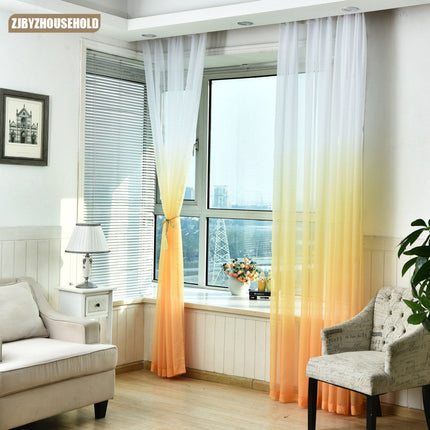 Voilage Blanc et Orange