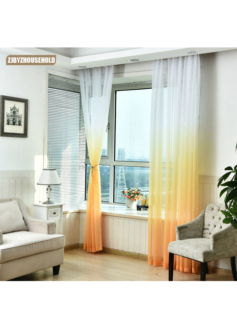 Voilage Blanc et Orange