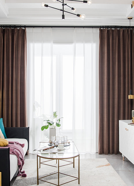 Rideau Velours Marron