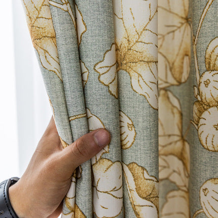 vert motifs feuilles jaune